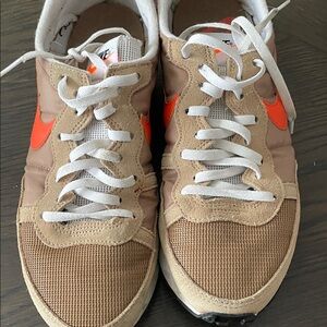 Nike Beige and Bright Orange Sneakers